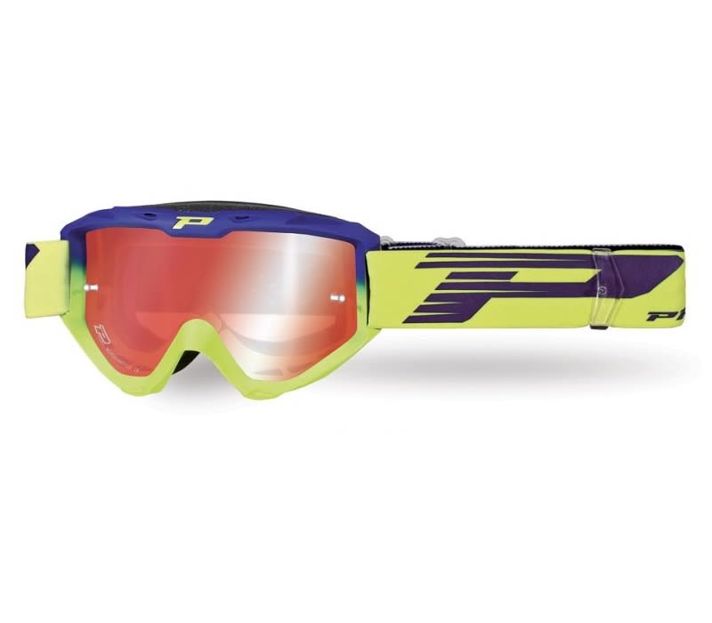 Maschera 3450-264 FL - Blu Elettrico/Giallo Fluo, Lente a Specchio