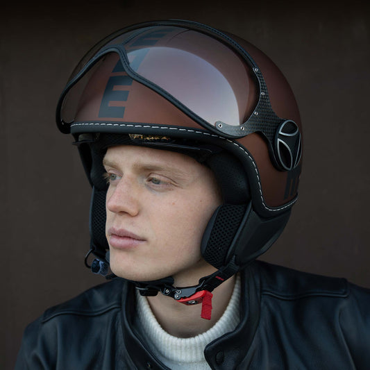 Casco moto jet FGTR EVO Mono E2206 espresso opaco / nero