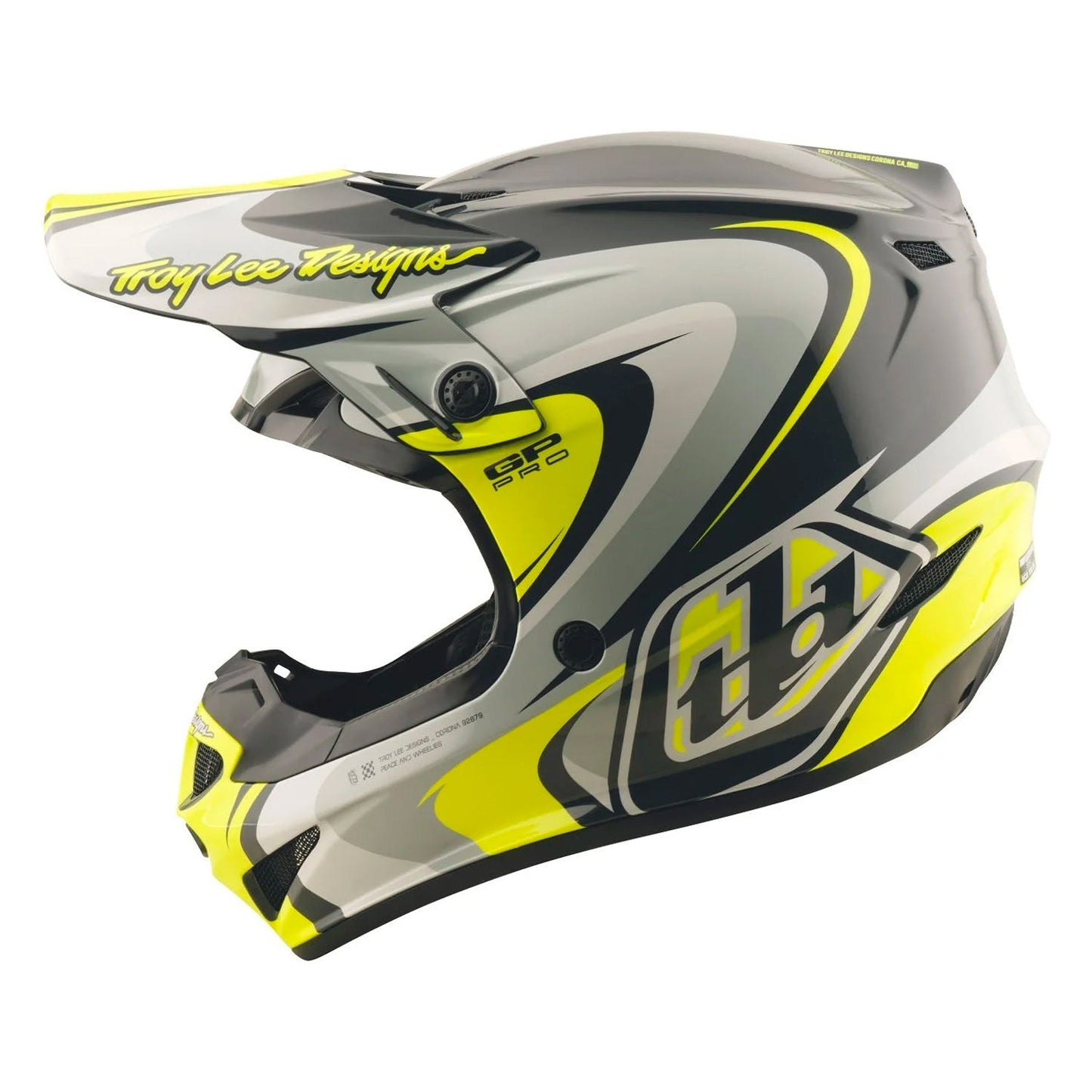 Troy Lee Designs GP Pro Helmet Crossover Grey/Fluo Yellow