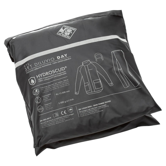Set Antipioggia TUCANO URBANO DILUVIO DAY Nero Tuta Pantaloni + Giacca