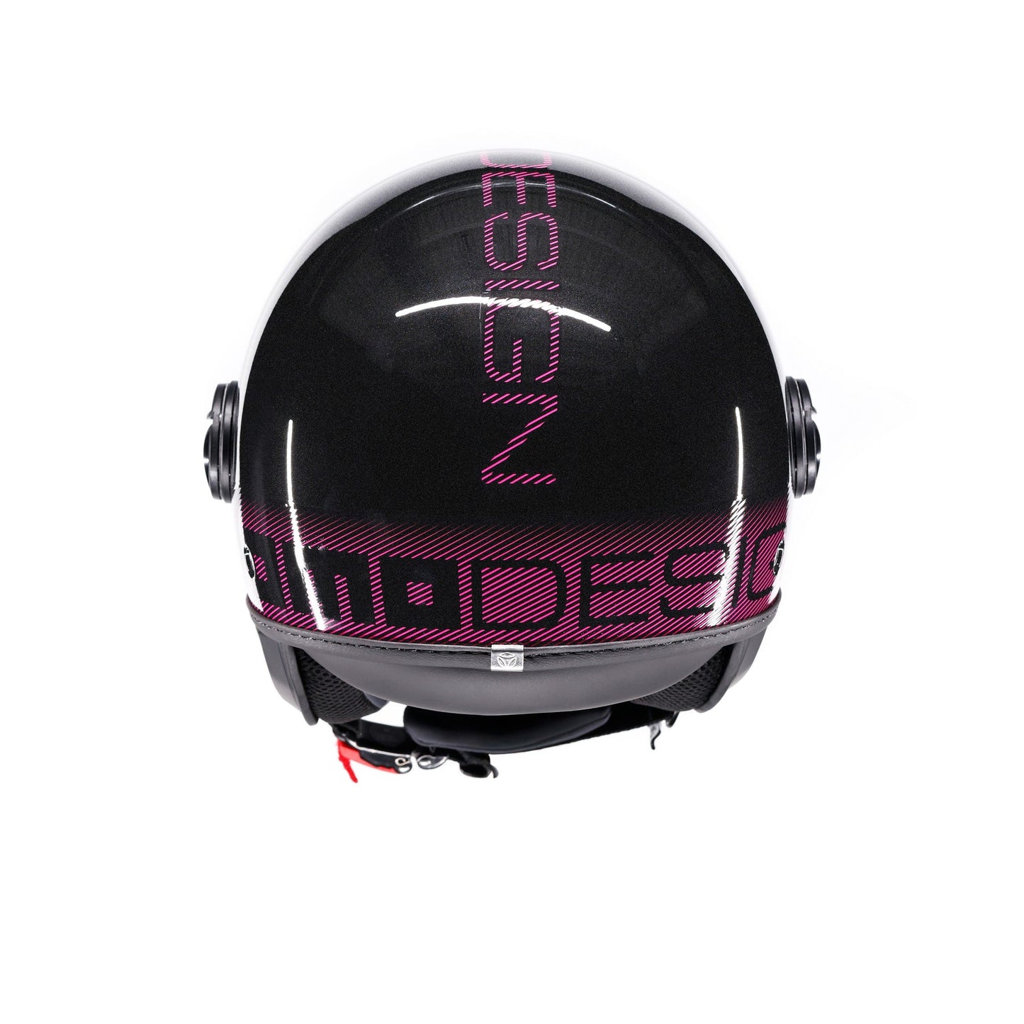 Casco moto jet FGTR CLASSIC Stripes E2206 Nero glitter / fucsia