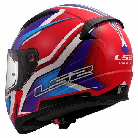 LS2 FF353 RAPID II FLITZ WHITE BLUE RED
