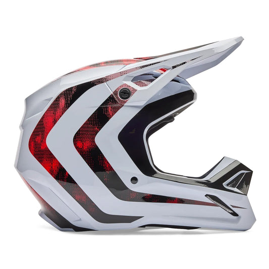 Fox V1 Kairos Helmet White/Red Fluo