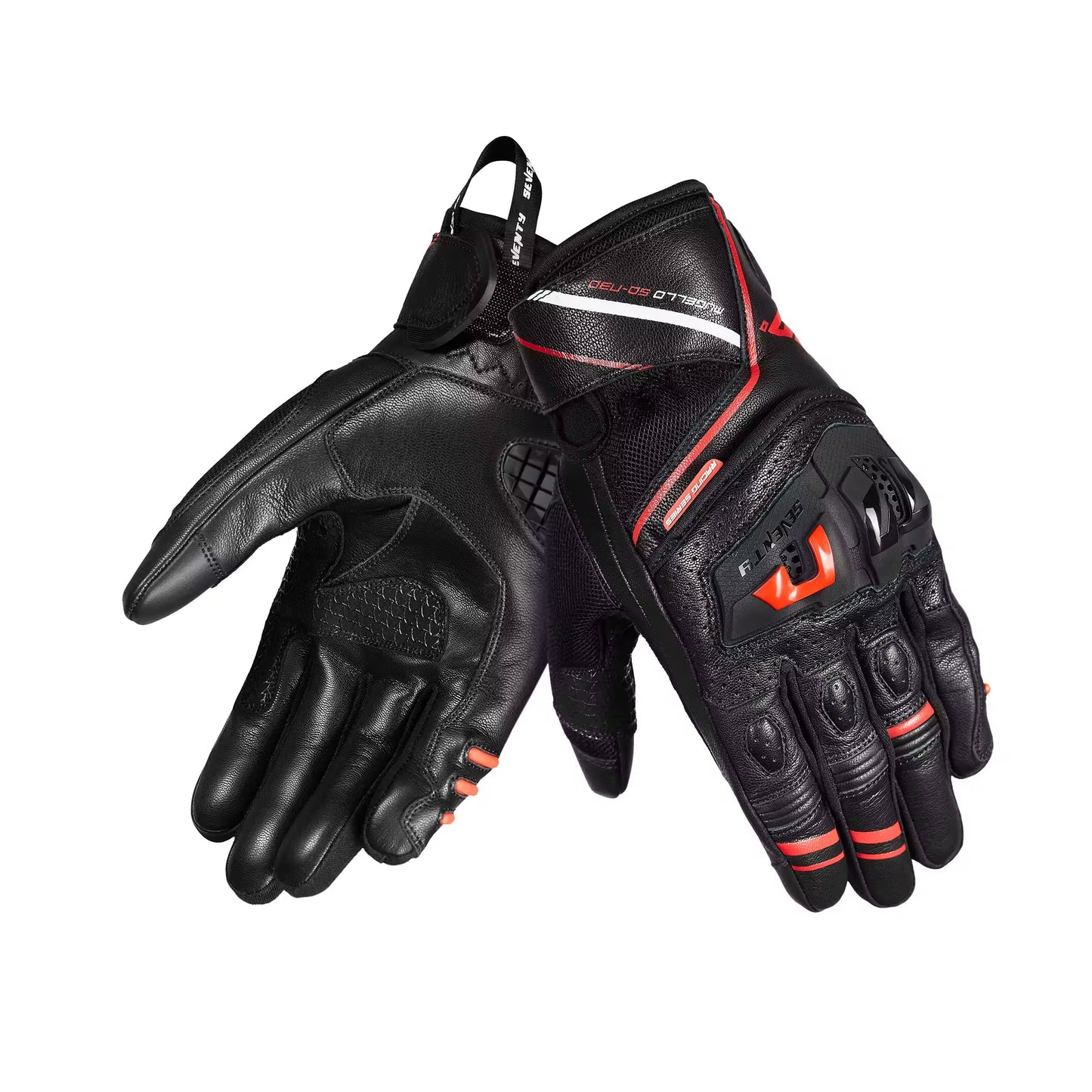 SEVENTY DEGREES SD-N30 MUGELLO GUANTI DE MOTO NERO/ROSSO