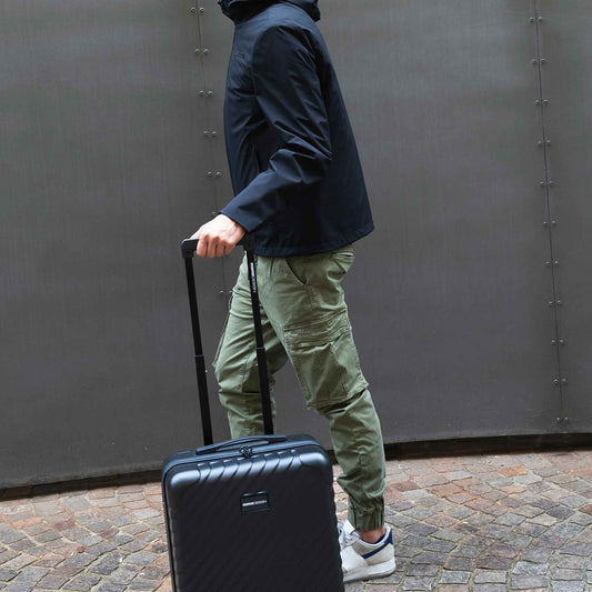 MOMODESIGN Trolley Cosmo S nero opaco con rigatura 3d