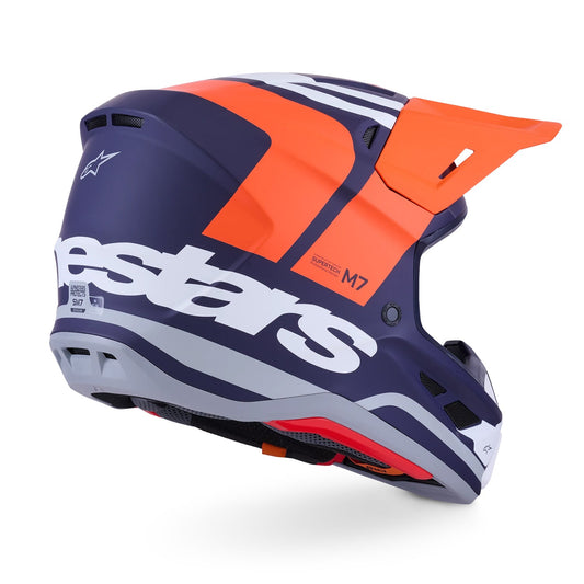 Alpinestars S-M7 Core Helmet ECE06 Orange/Blue Matt