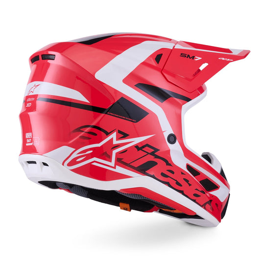 Alpinestars S-M7 Deed Helmet ECE06 Red/Black/White Gloss