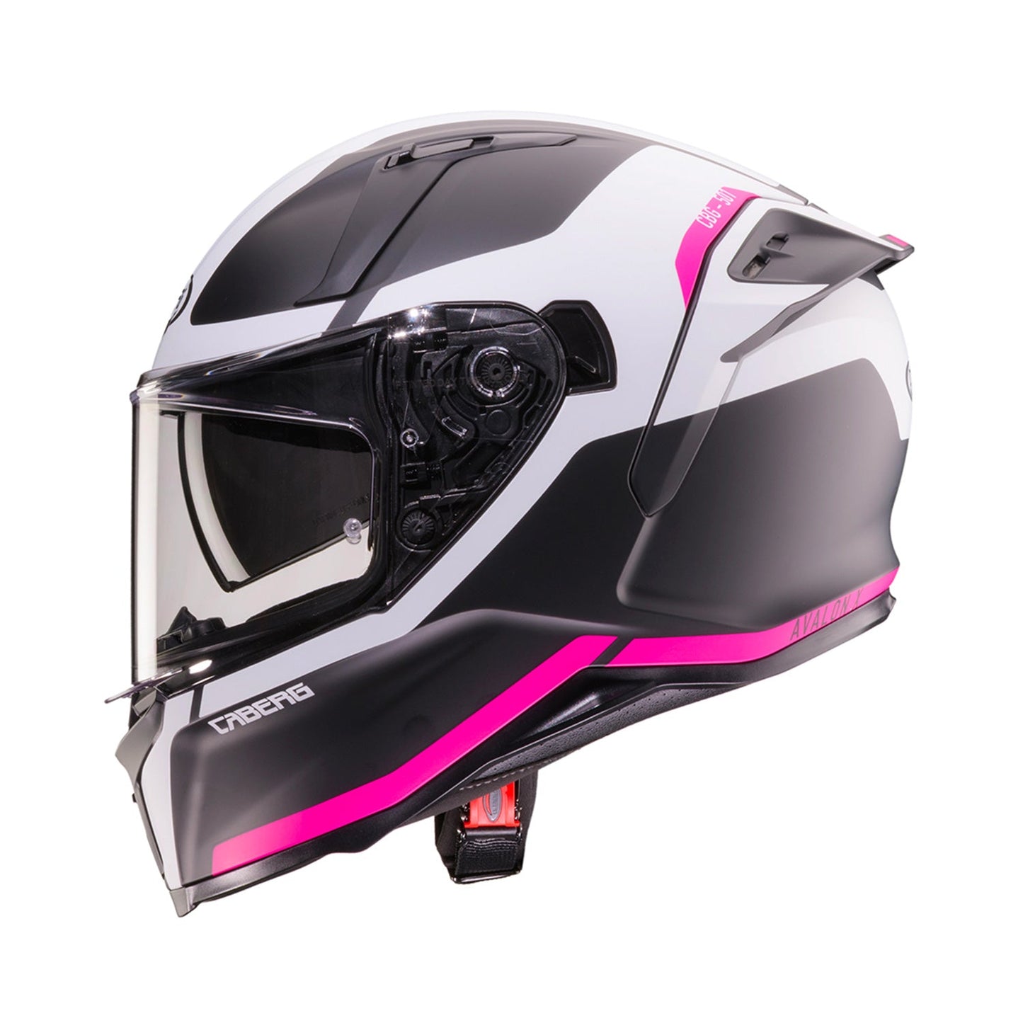 Caberg Avalon X Helmet Pure Black/White/Fuchsia Matt