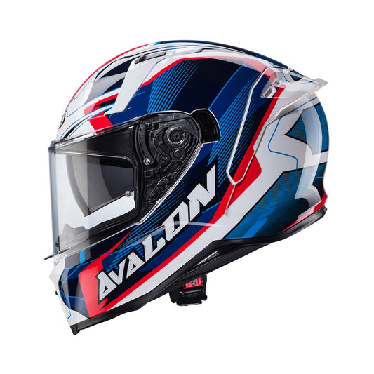 Caberg Avalon X Helmet Optic White/Blue/Red Gloss