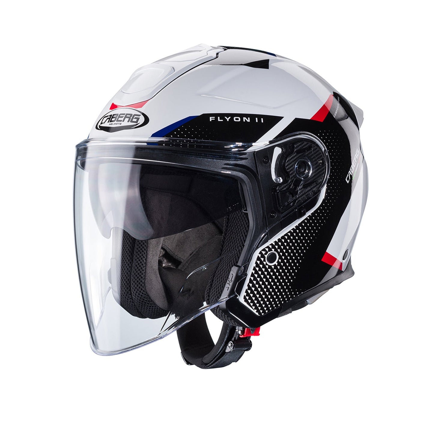 Caberg Flyon II Helmet Boss White/Red/Blue Gloss