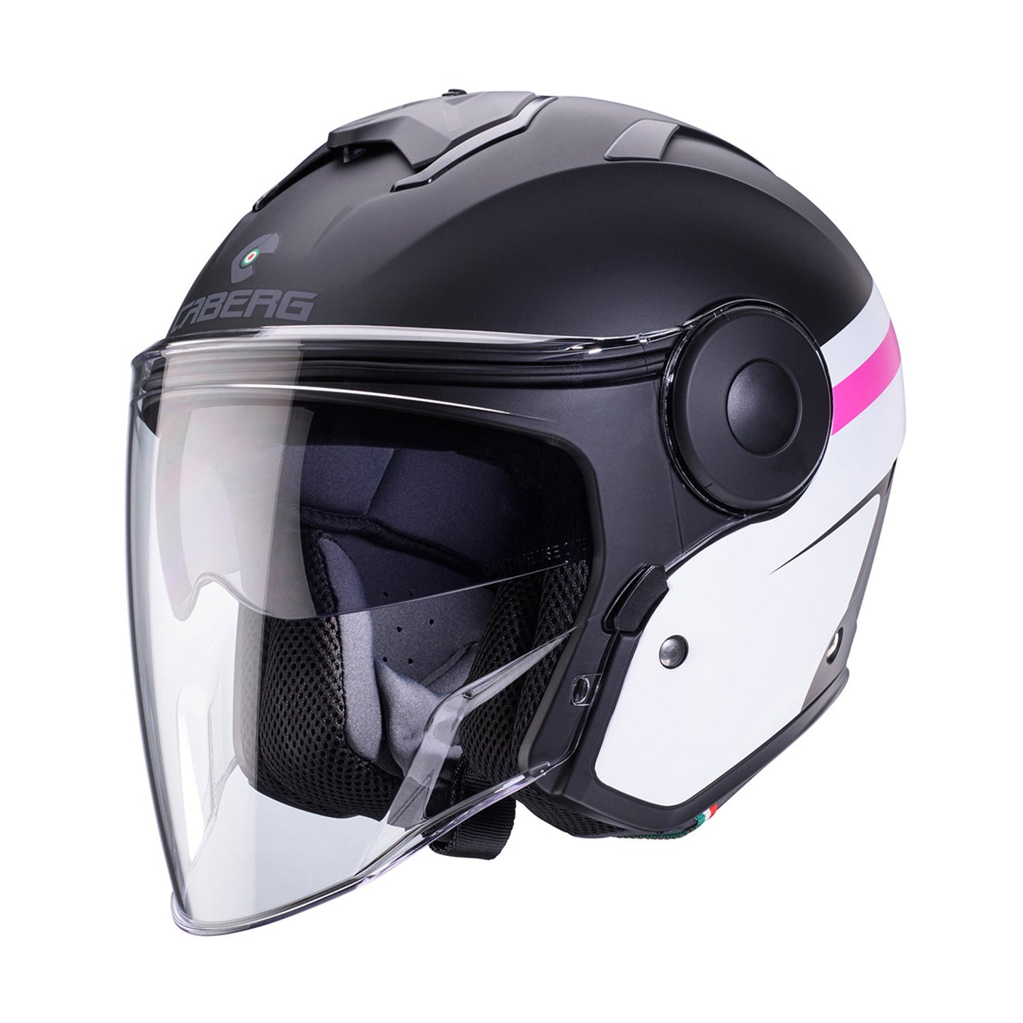 Caberg Soho Helmet Matt Black/ White/ Fuchsia