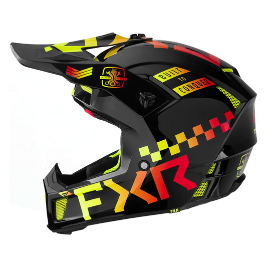 FXR Clutch Helmet Gladiator Ignition Red/Yellow Fluo Matt