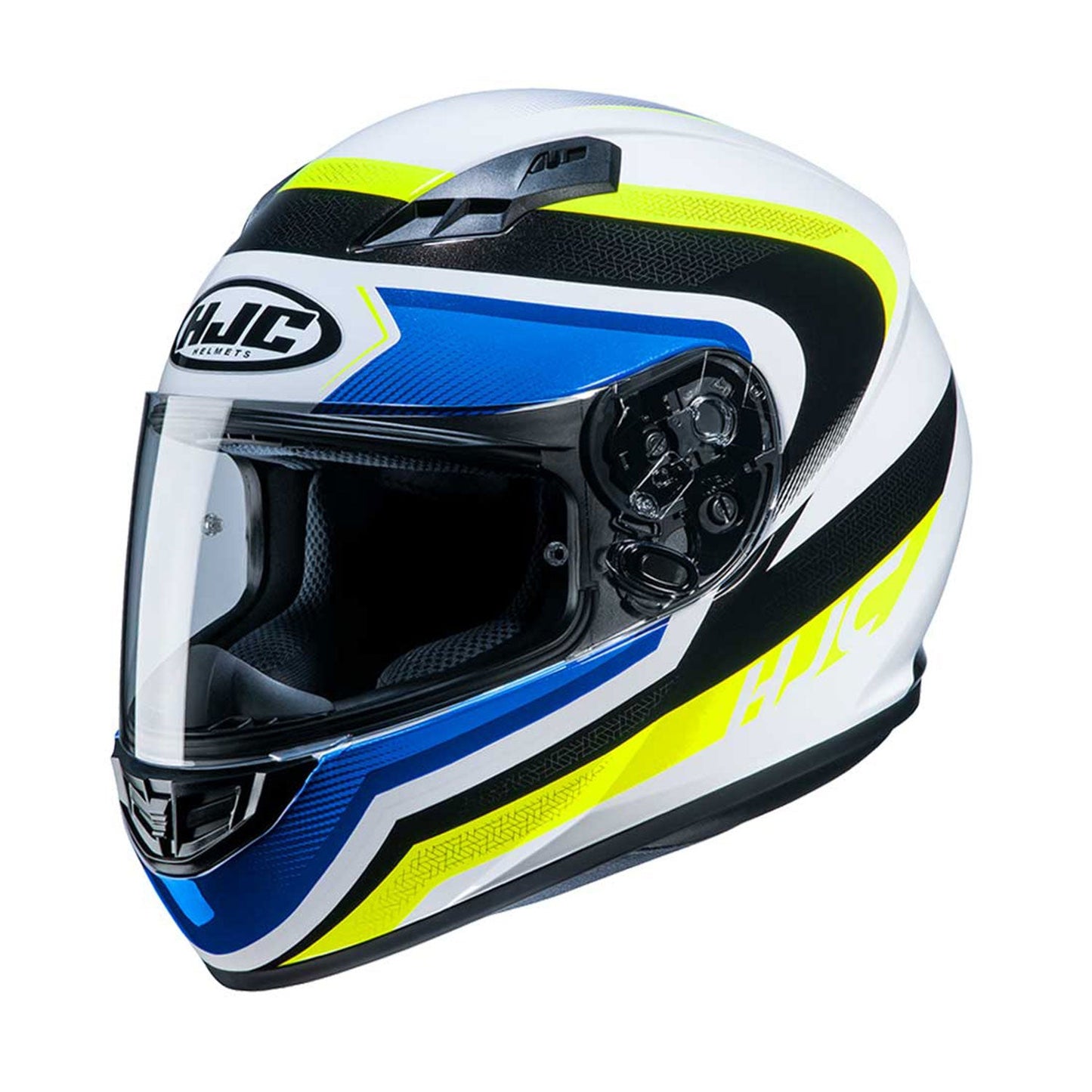 HJC CS-15 Helmet Rako MC24 White/Blue/Yellow Fluo Gloss