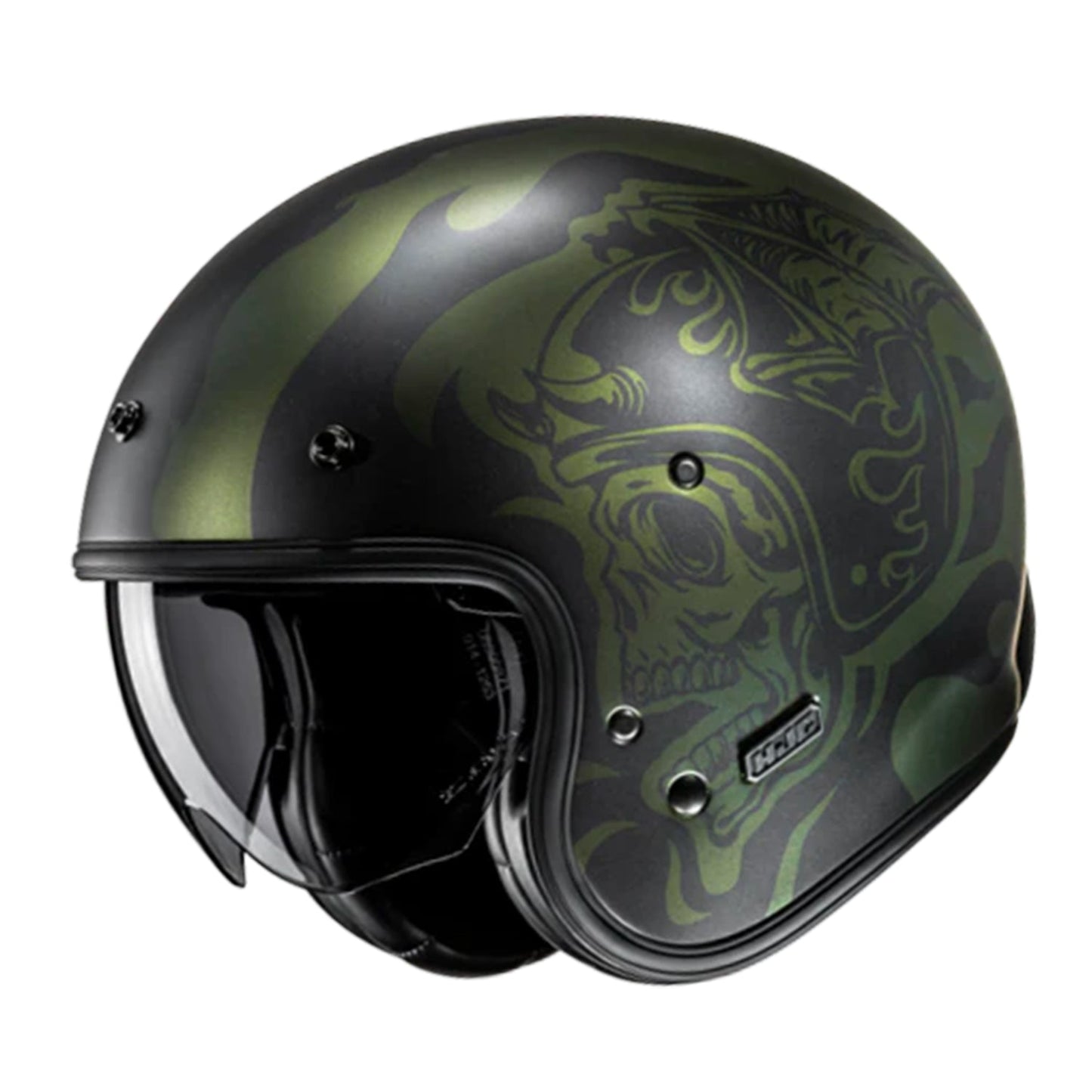 HJC V31 Helmet Flame MC4SF Black/Green Matt