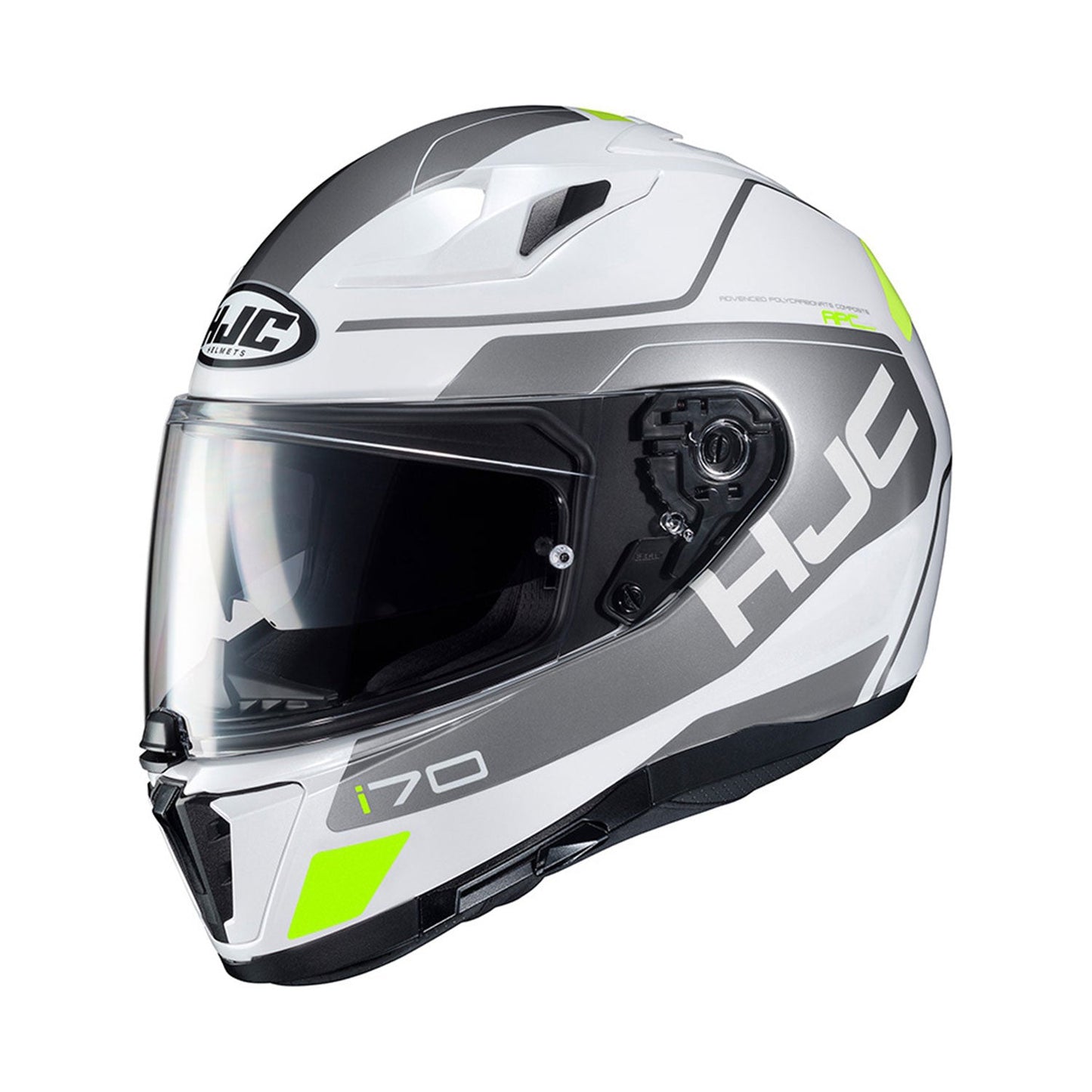 HJC i70 Helmet Karon MC10 White/Grey/Yellow Fluo Gloss