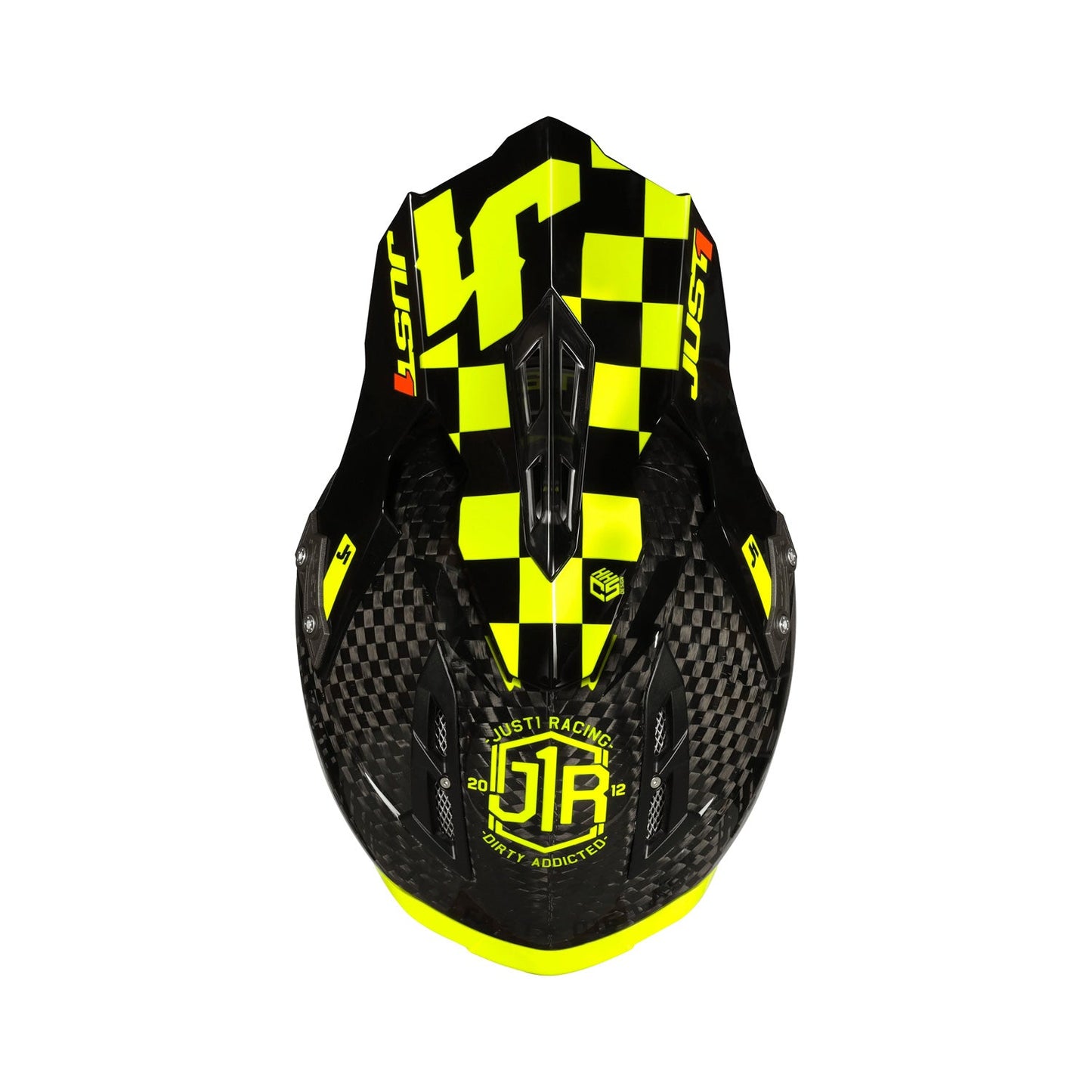 Just1 J12 Pro Racer Fluo Yellow Carbon - Gloss