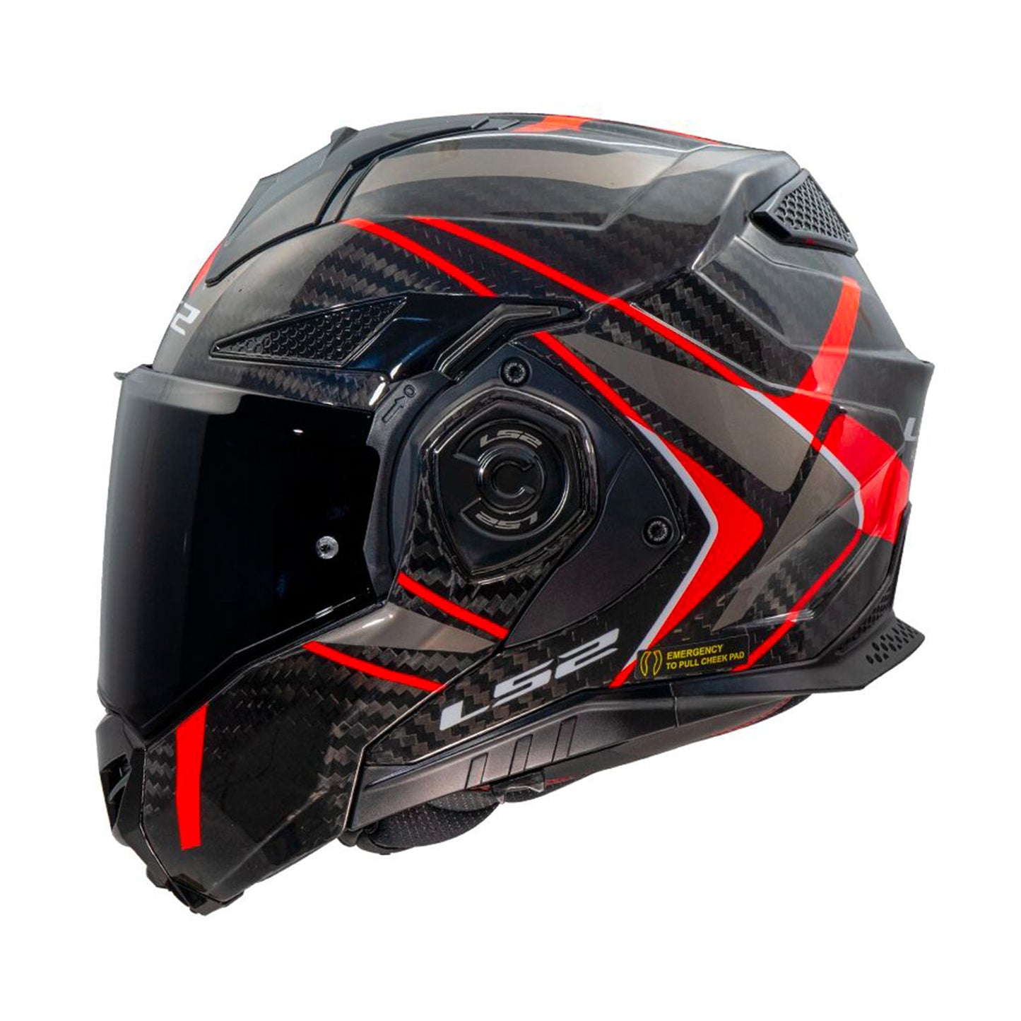 LS2 Advant X Carbon Helmet Future II Red Gloss