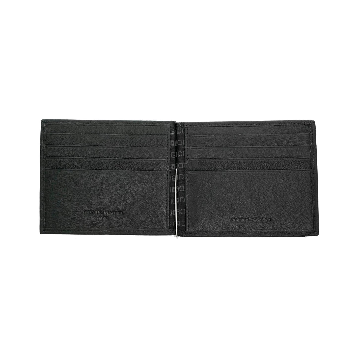 Momodesign Portafoglio con ferma banconote in pelle nera