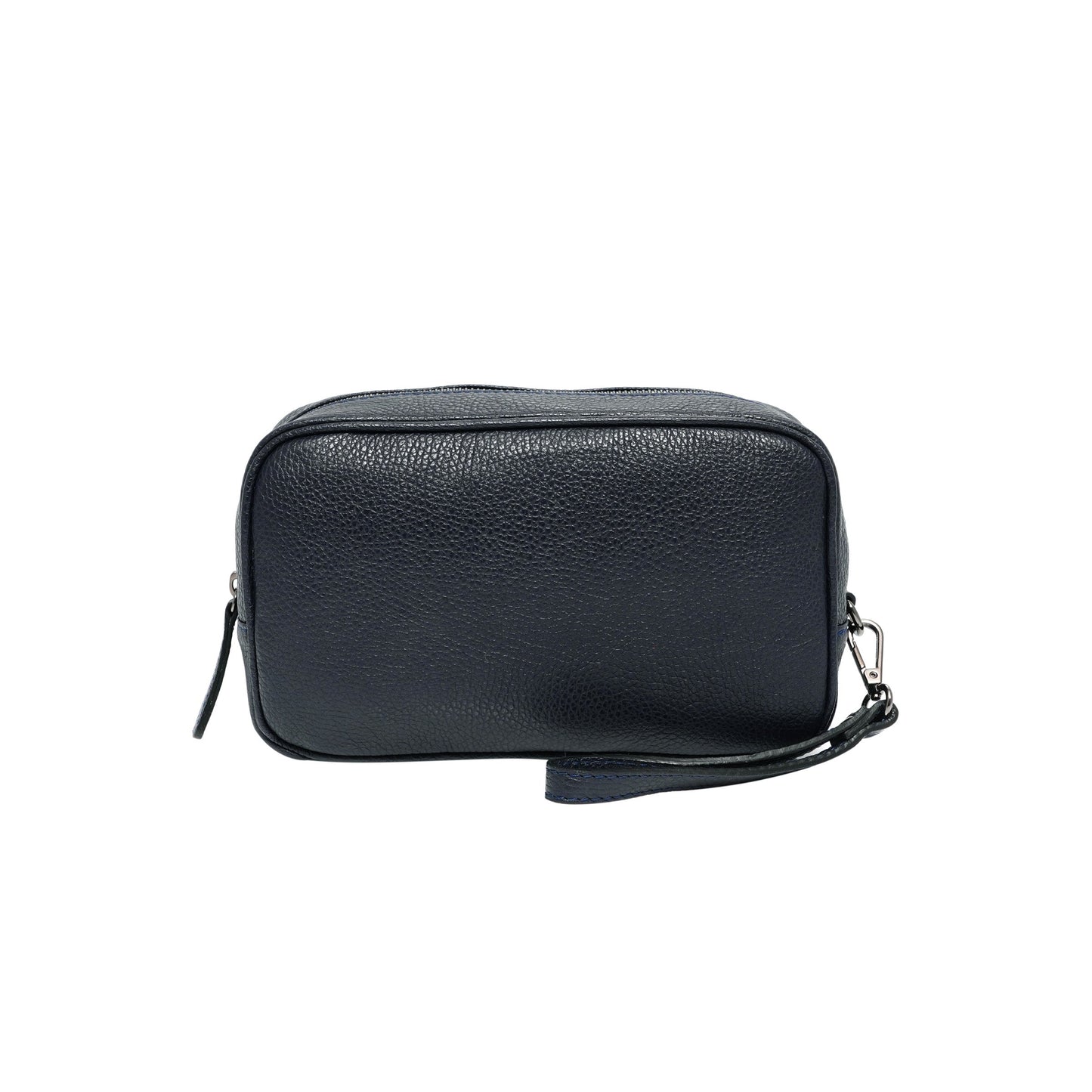 Momodesign Pouch in vera Pelle Blu Martellata
