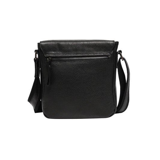 Momodesign Tracolla in vera pelle martellata nera