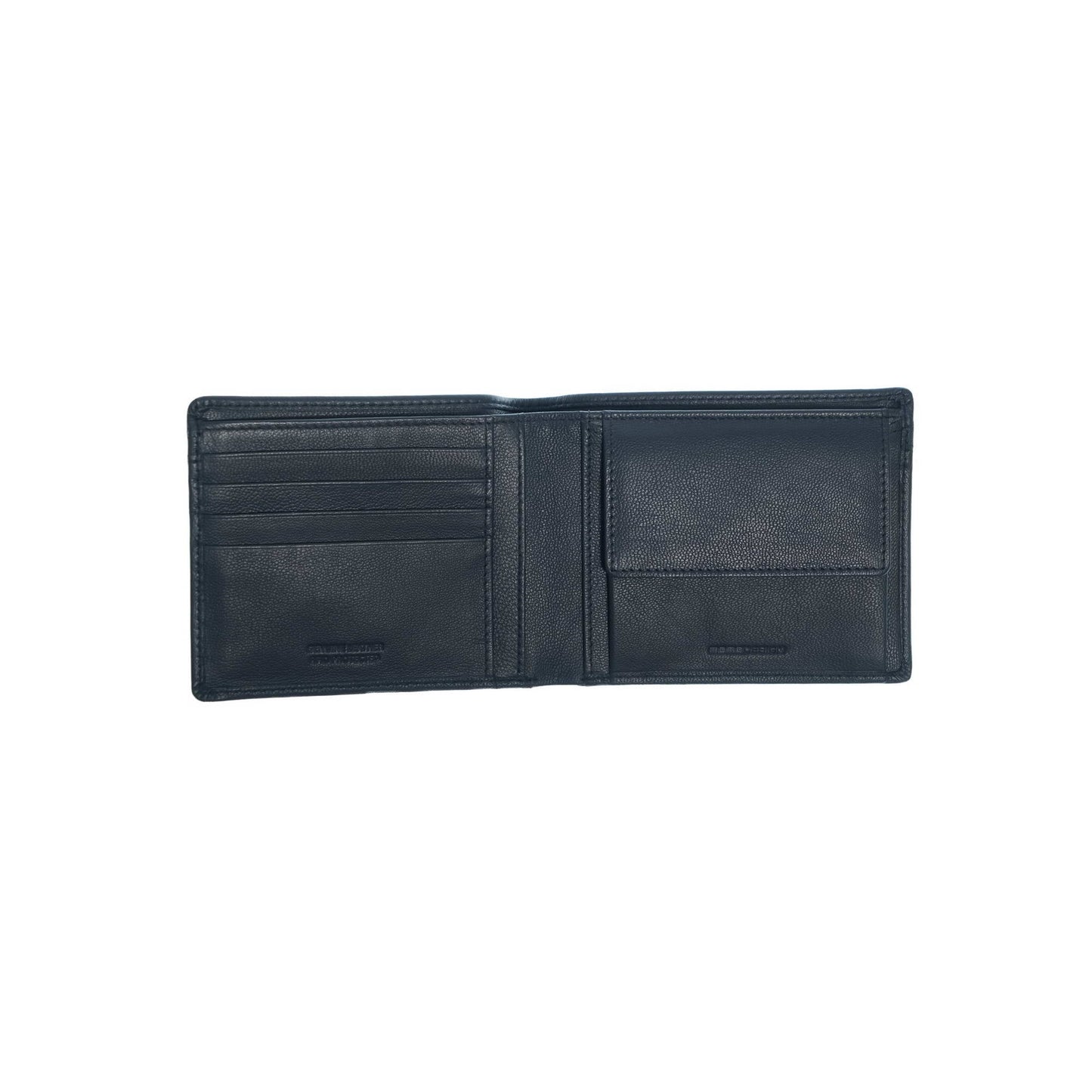 Momodesign portafoglio con portamonete Subway in vera pelle blu