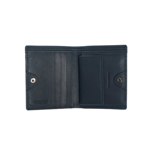 Momodesign portafoglio e portacarte con portamonete Subway in vera pelle nappa blu