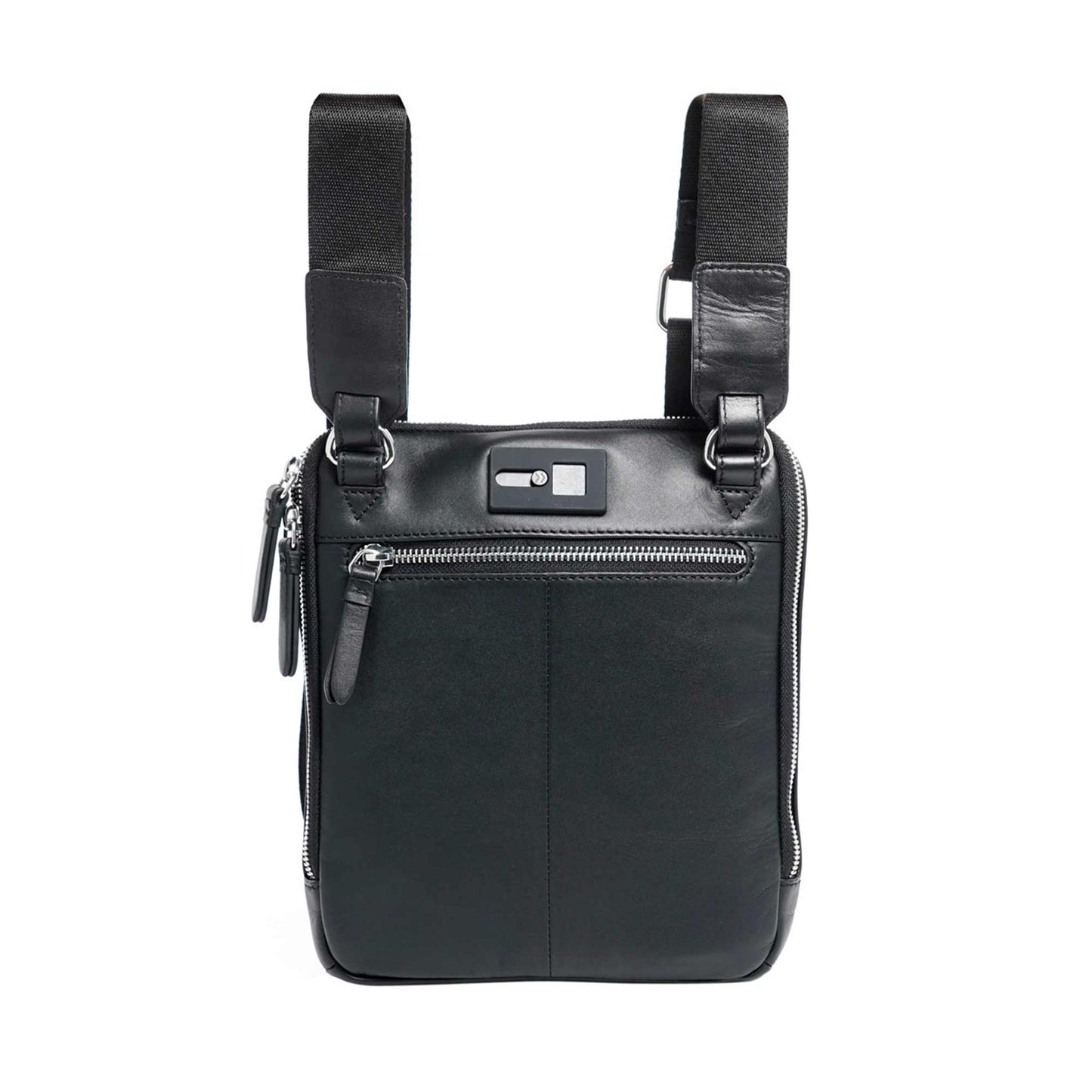 Momodesign Tracolla Business Logo in Pelle Nera