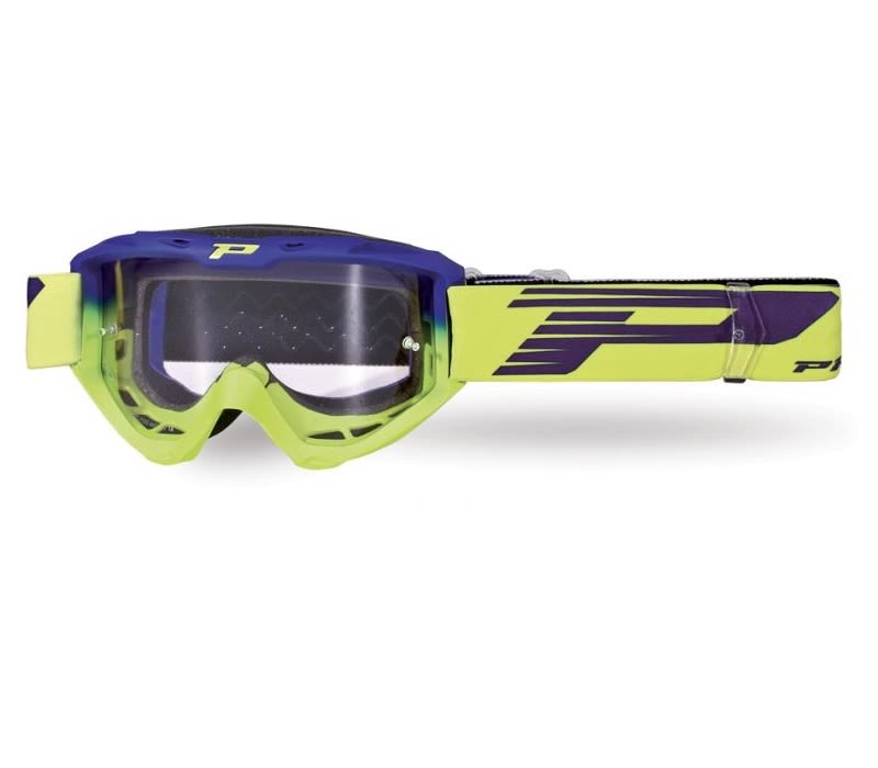 Maschera 3450-264 TR - Blu Elettrico/Giallo Fluo, Lente Trasparente