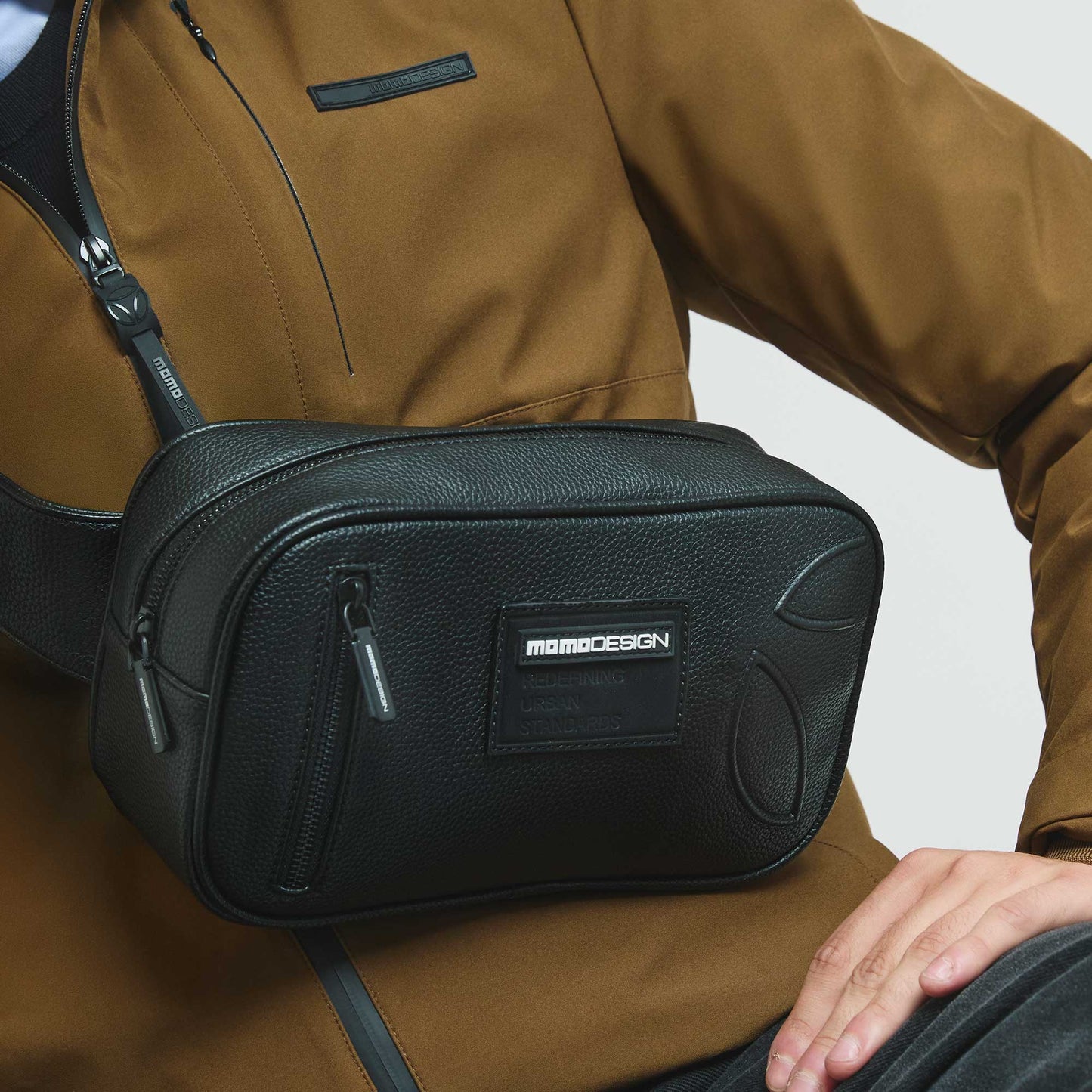 Momodesign marsupio business Essential in dollaro PU Nero