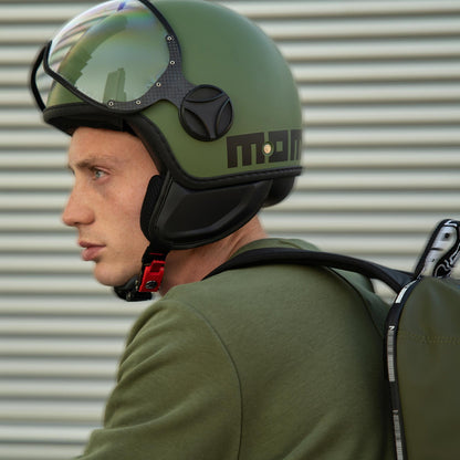 Casco moto jet FGTR CLASSIC Mono E2206 Verde militare opaco / nero
