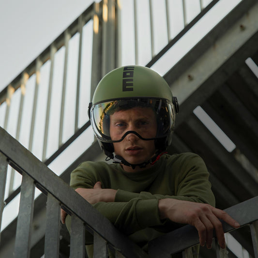 Casco moto jet FGTR CLASSIC Mono E2206 Verde militare opaco / nero