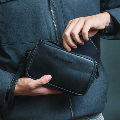 Momodesign pouch business Work nappa grande in nappa PU nera