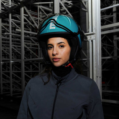 Casco moto jet FGTR CLASSIC Candy E2206 Blu lago / bianco