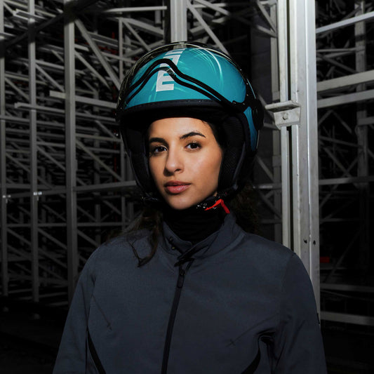Casco moto jet FGTR CLASSIC Candy E2206 Blu lago / bianco
