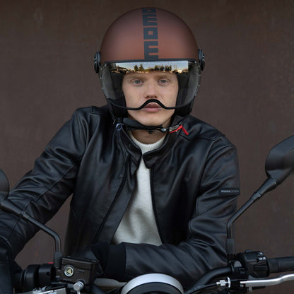 Casco moto jet FGTR EVO Mono E2206 espresso opaco / nero