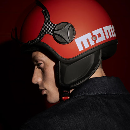 Casco moto jet FGTR CLASSIC Candy E2206 Rosso opaco / bianco