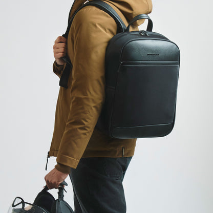 Momodesign zaino business Work saffiano medio in saffiano PU e nylon nero