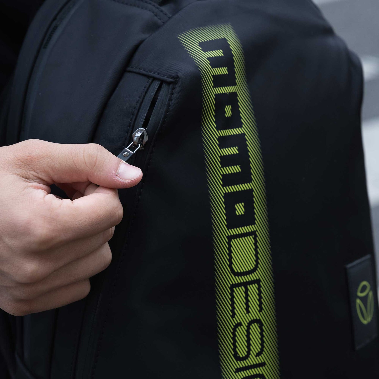 Momodesign Zaino Sportivo Gear Nero / Giallo stripes