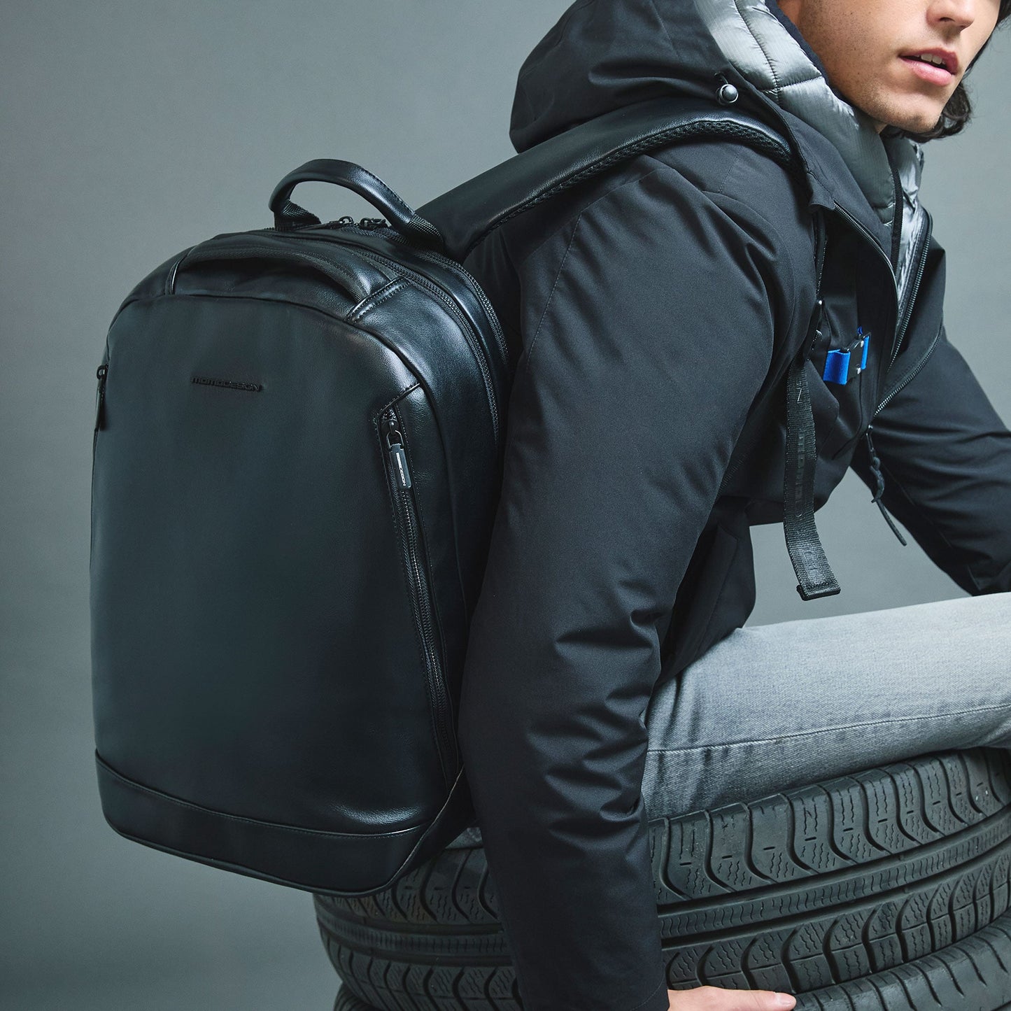 Momodesign zaino business Work nappa medio in nappa PU nero