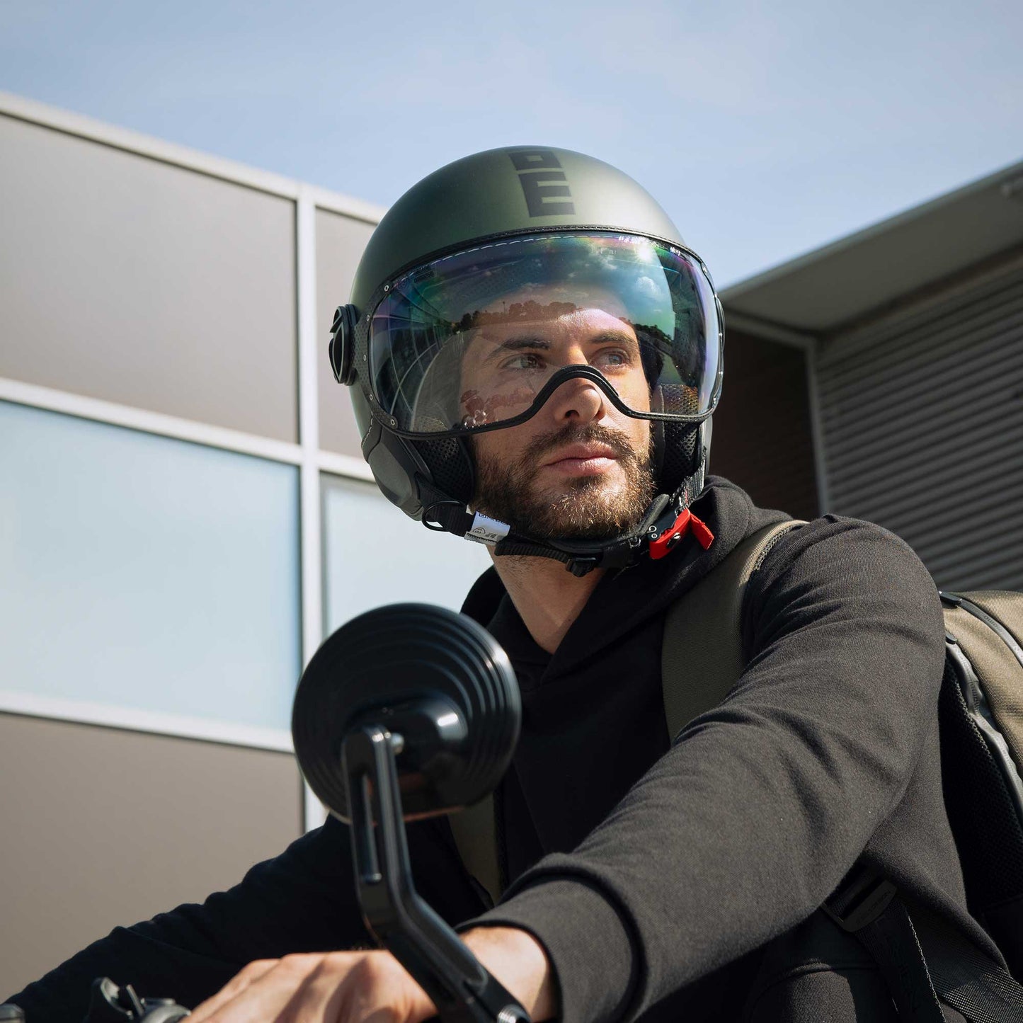 Casco moto jet FGTR EVO Mono E2206 Verde opaco / nero