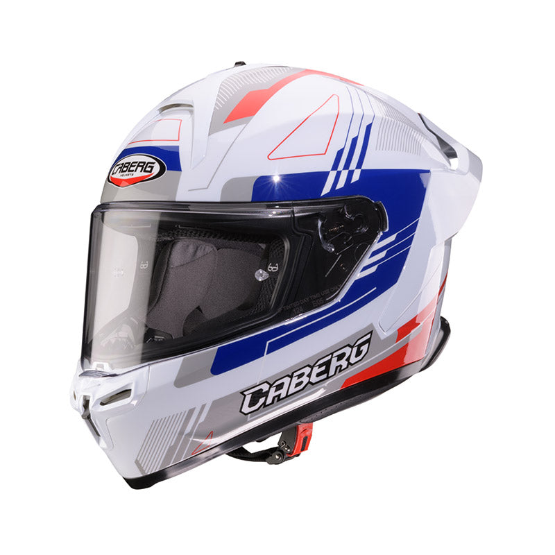CABERG ROXTER COLT casco INTEGRALE BIANCO ROSSO BLUE GREY