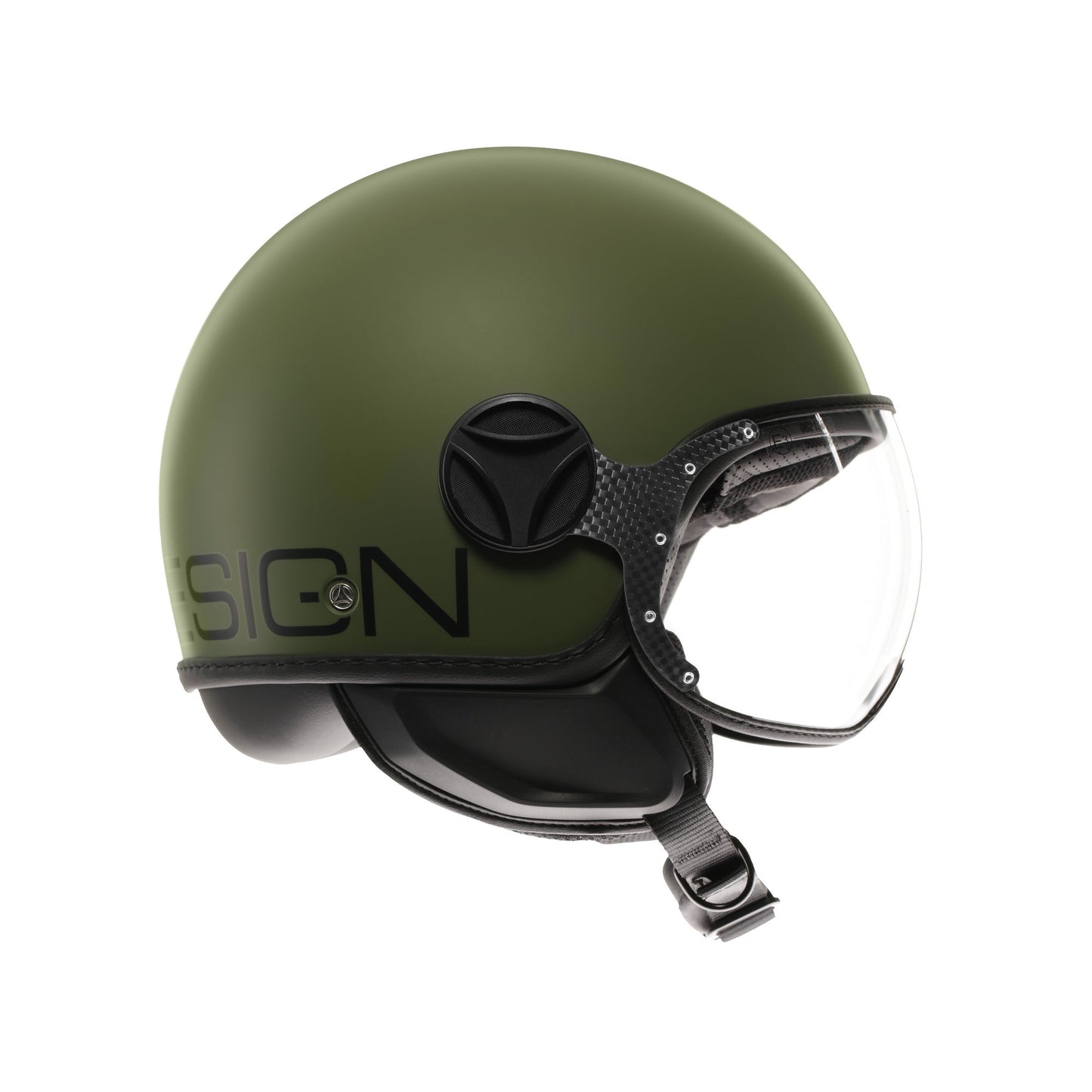 Casco moto jet FGTR CLASSIC Mono E2206 Verde militare opaco / nero