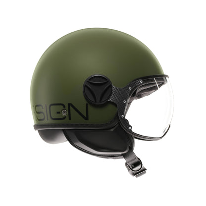 Casco moto jet FGTR CLASSIC Mono E2206 Verde militare opaco / nero