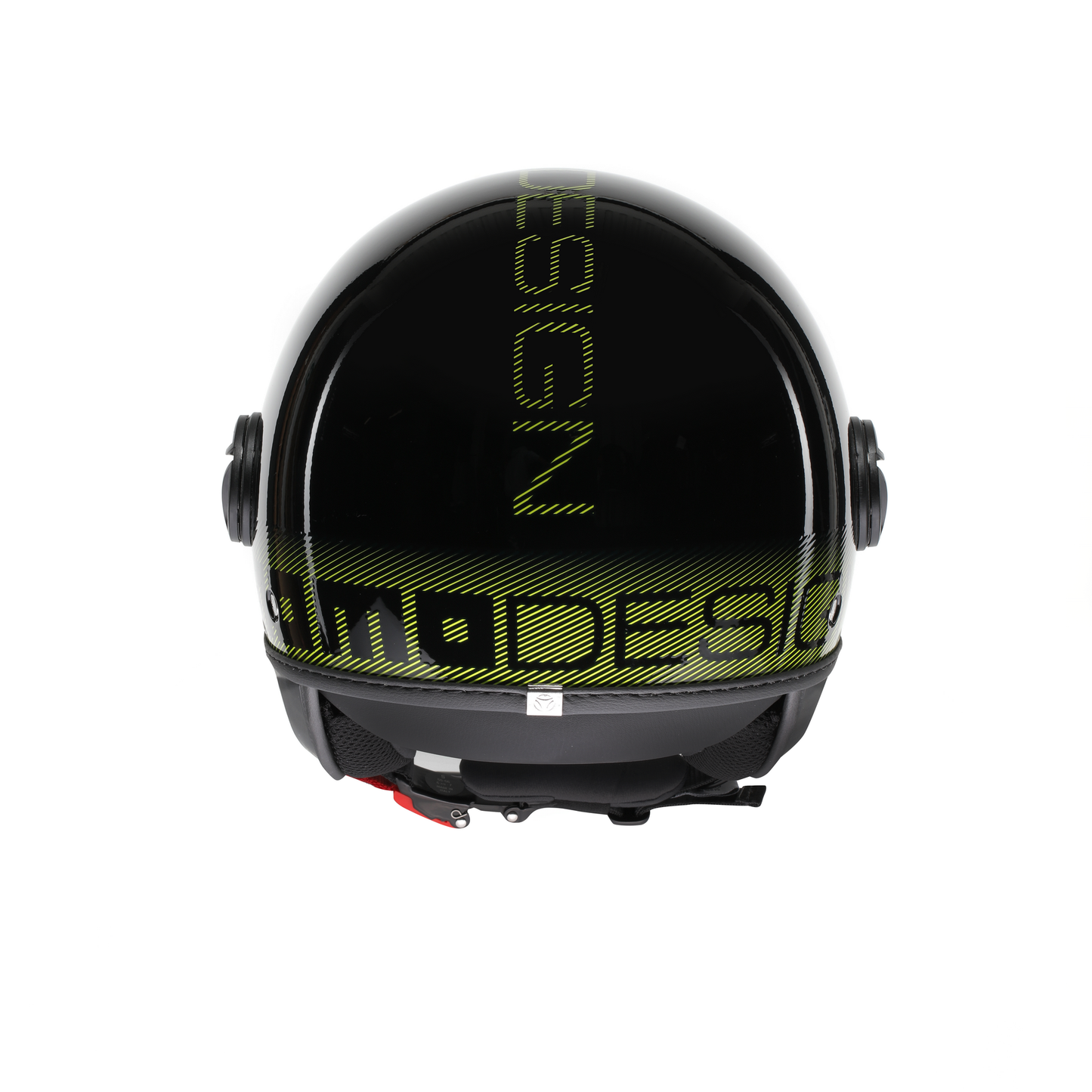 Casco moto jet FGTR CLASSIC Stripes E2206 Nero lucido / giallo fluo