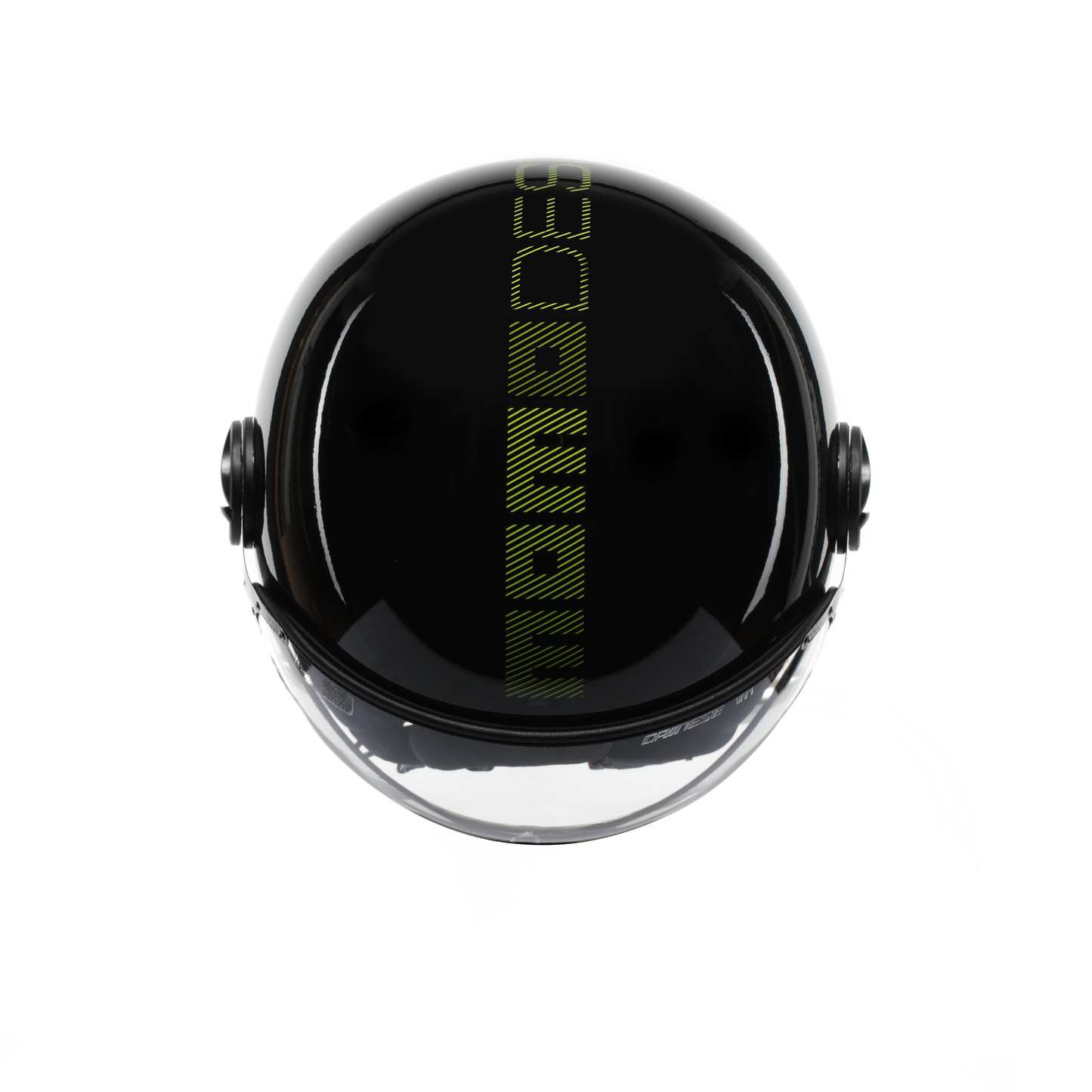 Casco moto jet FGTR CLASSIC Stripes E2206 Nero lucido / giallo fluo