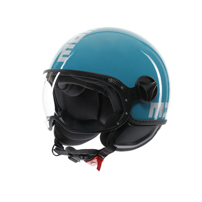 Casco moto jet FGTR CLASSIC Candy E2206 Blu lago / bianco