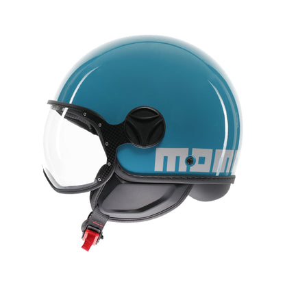 Casco moto jet FGTR CLASSIC Candy E2206 Blu lago / bianco