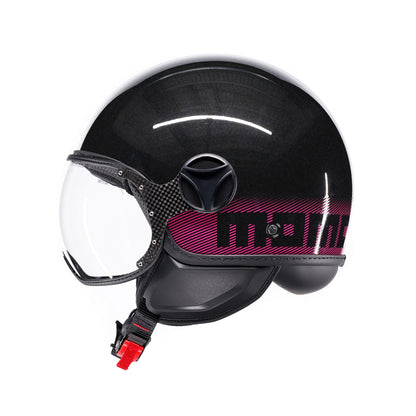 Casco moto jet FGTR CLASSIC Stripes E2206 Nero glitter / fucsia