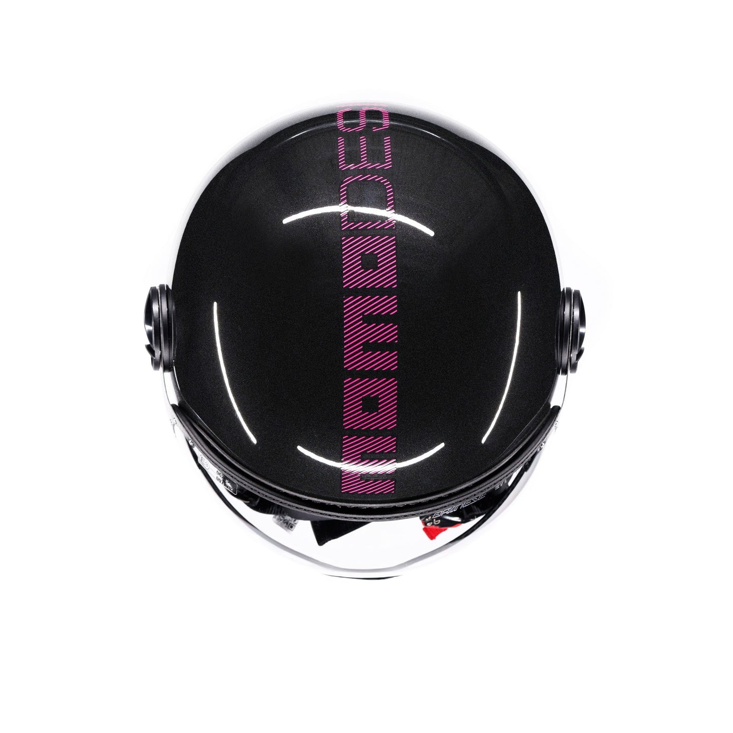 Casco moto jet FGTR CLASSIC Stripes E2206 Nero glitter / fucsia
