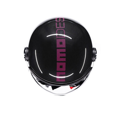 Casco moto jet FGTR CLASSIC Stripes E2206 Nero glitter / fucsia